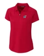 Kansas Jayhawks Cutter & Buck Forge Stretch Womens Short Sleeve Polo Cardinal Red Mannequin