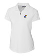 Kansas Jayhawks Cutter & Buck Forge Stretch Womens Short Sleeve Polo White Mannequin