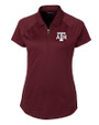 Texas A&M Aggies Cutter & Buck Forge Stretch Womens Short Sleeve Polo Bordeaux Mannequin
