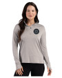 Seattle Mariners Monochromatic Cutter & Buck Forge Recycled Four-Way Stretch Womens Quarter Zip Pullover Polished Heather Front