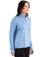 New York Mets Mono Cutter & Buck Forge Epic Confidence Recycled Stretch Womens Quarter Zip Dark Atlas Heather Side