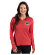 Chicago Cubs Stars & Stripes Cutter & Buck Forge Epic Confidence Recycled Stretch Womens Quarter Zip Cardinal Red Heather Front