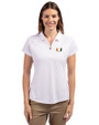 Miami Hurricanes Cutter & Buck Forge Stretch Womens Short Sleeve Polo White Front