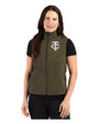 Minnesota Twins Mono Cutter & Buck Hunts Point Epic Comfort Recycled Fleece Womens Full Zip Vest Poplar Front