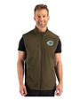 Cincinnati Reds Mono Cutter & Buck Hunts Point Epic Comfort Recycled Fleece Mens Full Zip Vest Poplar Front