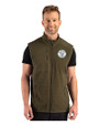 Milwaukee Brewers Mono Cutter & Buck Hunts Point Epic Comfort Recycled Fleece Mens Full Zip Vest Poplar Front