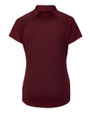 Virginia Tech Hokies Cutter & Buck Forge Stretch Womens Short Sleeve Polo Bordeaux Mannequin Back