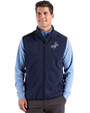 Los Angeles Dodgers Mono Cutter & Buck Hunts Point Epic Comfort Recycled Fleece Mens Full Zip Vest Navy Blue Front