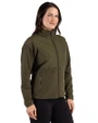 Cincinnati Reds Mono Cutter & Buck Hunts Point Epic Comfort Recycled Hybrid Fleece Womens Full Zip Jacket Poplar Side