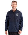 New York Yankees Mono Cutter & Buck Hunts Point Epic Comfort Recycled Hybrid Fleece Mens Full Zip Jacket
 Navy Blue Front