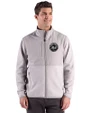 New York Mets Mono Cutter & Buck Hunts Point Epic Comfort Recycled Hybrid Fleece Mens Full Zip Jacket
 Polished Medium Gray Front