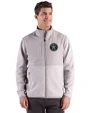 Houston Astro Mono Cutter & Buck Hunts Point Epic Comfort Recycled Hybrid Fleece Mens Full Zip Jacket
 Polished Medium Gray Front