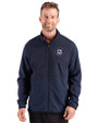 Seattle Mariners Mono Cutter & Buck Hunts Point Epic Comfort Recycled Hybrid Fleece Mens Full Zip Jacket
 Navy Blue Front