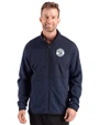 Milwaukee Brewers Mono Cutter & Buck Hunts Point Epic Comfort Recycled Hybrid Fleece Mens Full Zip Jacket
 Navy Blue Front