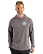 Milwaukee Brewers Monochromatic Cutter & Buck Prospect Recycled Featherlight Stretch Mens Big & Tall Hooded Pullover Elemental Grey Front