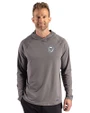 Washington Nationals Monochromatic Cutter & Buck Prospect Recycled Featherlight Stretch Mens Big & Tall Hooded Pullover Elemental Grey Front