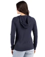 San Francisco Giants Stars & Stripes Cutter & Buck Prospect Epic Confidence Recycled Textured Stretch Womens Hooded Pullover Navy Blue Back