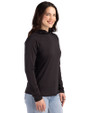 Cleveland Guardians Mono Cutter & Buck Prospect Epic Confidence Recycled Textured Stretch Womens Hooded Pullover Black Side