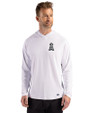 Los Angeles Angels Mono Cutter & Buck Prospect Epic Confidence Recycled Textured Stretch Mens Hooded Pullover White Front