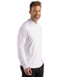 Colorado Rockies Mono Cutter & Buck Prospect Epic Confidence Recycled Textured Stretch Mens Hooded Pullover White Side