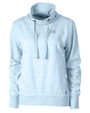North Carolina Tar Heels Cutter & Buck Saturday Cotton Blend Womens Funnel Neck Sweatshirt Atlas Heather Mannequin