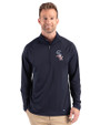 Chicago White Sox Stars & Stripes Cutter & Buck Prospect Epic Confidence Recycled Textured Stretch Mens Big & Tall Quarter Zip Navy Blue Front