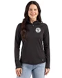 Milwaukee Brewers Mono Cutter & Buck Prospect Epic Confidence Recycled Textured Stretch Womens Quarter Zip Black Front