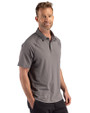 Cincinnati Reds Mono Cutter & Buck Prospect Epic Confidence Recycled Textured Stretch Mens Big & Tall Sport Polo Elemental Grey Side