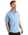 Detroit Tigers Mono Cutter & Buck Prospect Epic Confidence Recycled Textured Stretch Mens Sport Polo Atlas Light Blue Side