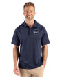 Philadelphia Phillies Mono Cutter & Buck Prospect Epic Confidence Recycled Textured Stretch Mens Sport Polo Navy Blue Front