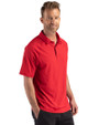 Kansas City Royals Stars & Stripes Cutter & Buck Prospect Epic Confidence Recycled Textured Stretch Mens Sport Polo Red Side
