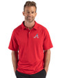 Atlanta Braves Stars & Stripes Cutter & Buck Prospect Epic Confidence Recycled Textured Stretch Mens Sport Polo Red Front