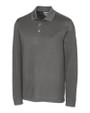 Cutter & Buck Advantage Recycled Cotton-Blend Pique Mens Long Sleeve Polo Elemental Grey Mannequin