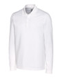Cutter & Buck Advantage Epic Confidence Recycled Tri-Blend Pique Mens Long Sleeve Polo White Mannequin