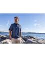 Cutter & Buck Pike Recycled Shadow Check Print Mens Polo Navy Blue Lifestyle