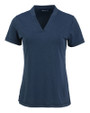 Cutter & Buck Forge Recycled Four-Way Stretch Heathered Womens Blade Top Dark Navy Blue Heather Mannequin
