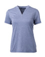 Cutter & Buck Forge Recycled Four-Way Stretch Heathered Womens Blade Top Indigo Heather Mannequin