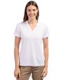 Cutter & Buck Forge Recycled Four-Way Stretch Heathered Womens Blade Top White Front