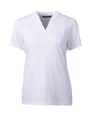 Cutter & Buck Forge Recycled Four-Way Stretch Heathered Womens Blade Top White Mannequin