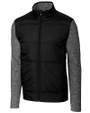 Cutter & Buck Stealth Recycled Hybrid Quilted Mens Windbreaker Jacket Black Mannequin