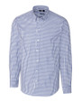 Cutter & Buck Easy Care Stretch Gingham Mens Long Sleeve Button Down Shirt Tour Blue Mannequin