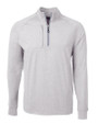 Cutter & Buck Adapt Recycled Soft Knit Stretch Mens Big & Tall Heathered Quarter Zip Pullover Polished Heather Mannequin