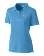 North Carolina Tar Heels Cutter & Buck Advantage Eco Tri-Blend Pique Womens Polo Atlas Light Blue Mannequin