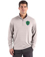 Seattle Sounders FC Cutter & Buck Forge Recycled Four-Way Stretch Mens Big & Tall Quarter Zip Pullover Polished Heather Front