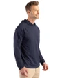 LA Galaxy Cutter & Buck Prospect Recycled Featherlight Stretch Mens Big & Tall Hooded Pullover Navy Blue Side