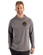Houston Dynamo FC Cutter & Buck Prospect Recycled Featherlight Stretch Mens Big & Tall Hooded Pullover Elemental Grey Front