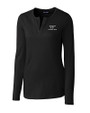 Virginia Tech Hokies Cutter & Buck Long Sleeve Womens Double V-Neck Shirt Black Mannequin