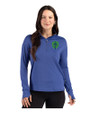 Seattle Sounders FC Cutter & Buck Forge Recycled Four-Way Stretch Womens Quarter Zip Pullover Tour Blue Heather Front