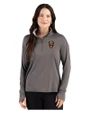 Real Salt Lake Cutter & Buck Forge Recycled Four-Way Stretch Womens Quarter Zip Pullover Dark Black Heather Front