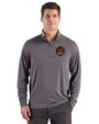 Houston Dynamo FC Cutter & Buck Forge Recycled Four-Way Stretch Mens Quarter Zip Pullover Dark Black Heather Front